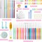 87 Pcs Crochet Hook Set, 19 Sizes 0.5mm-8mm(L), Ergonomic Soft Grip Handles Crochet Needles Kit with Case for Arthritic Hands, Crochet Starter Kit for Beginners Knitting Yarn Lovers